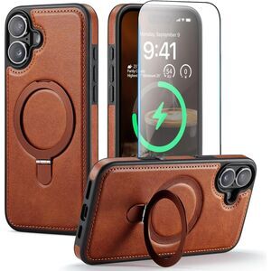 16 Plus Case with Stand Compatible with Magsafe Slim PU Leather, 20J-171PH017